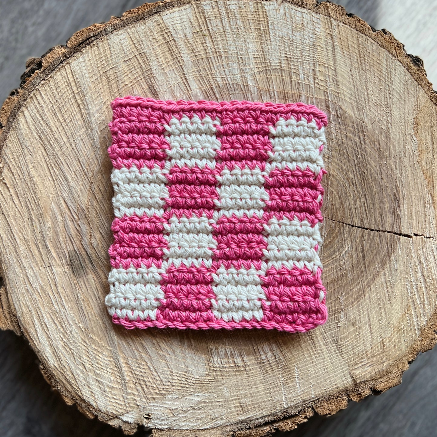 XL Check Crochet Coaster (multiple colors)