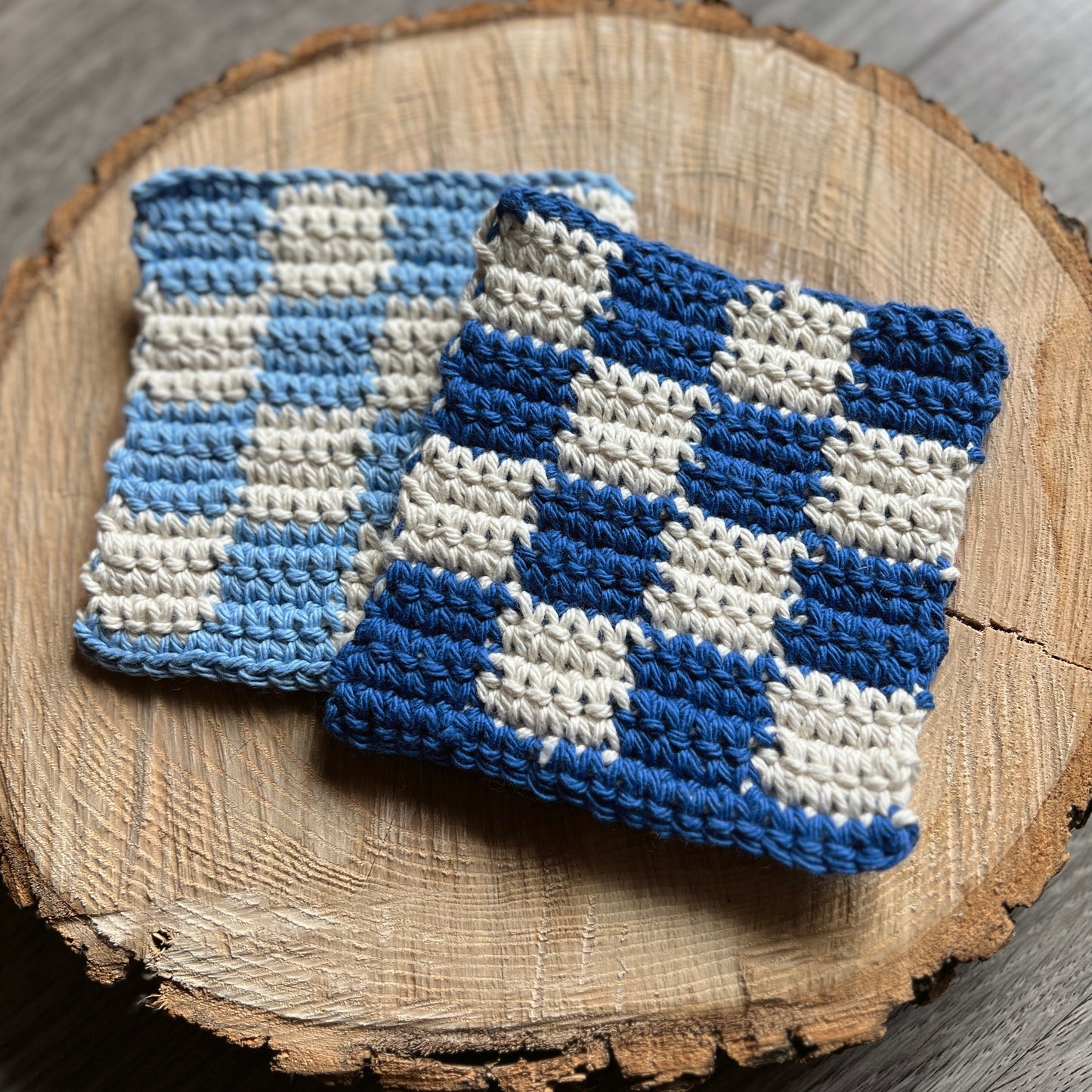 XL Check Crochet Coaster (multiple colors)