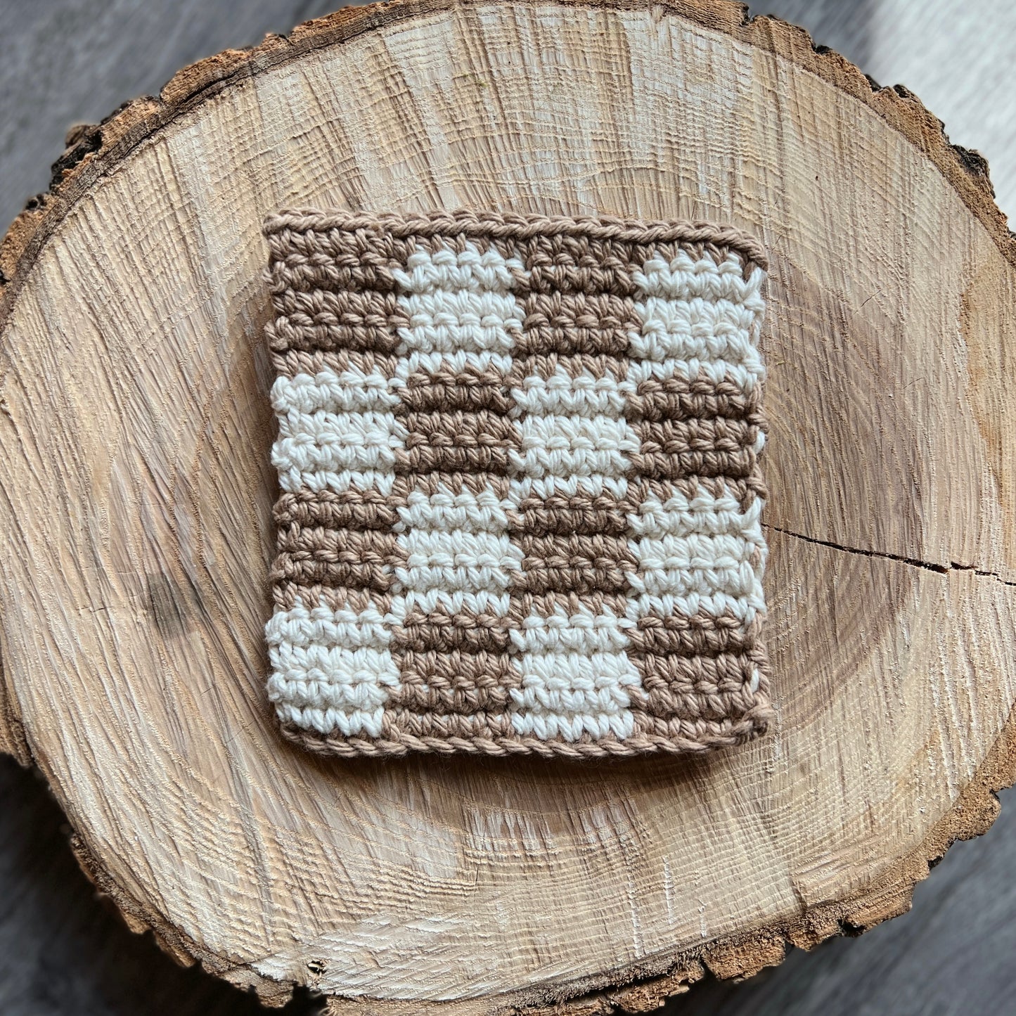 XL Check Crochet Coaster (multiple colors)