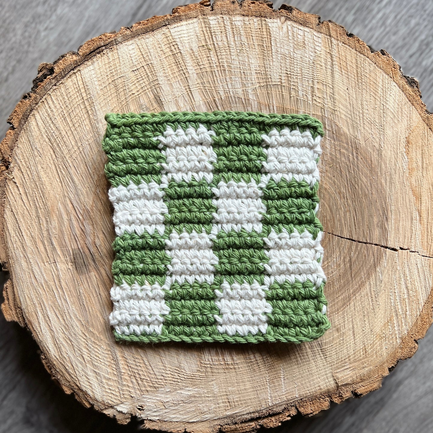 XL Check Crochet Coaster (multiple colors)