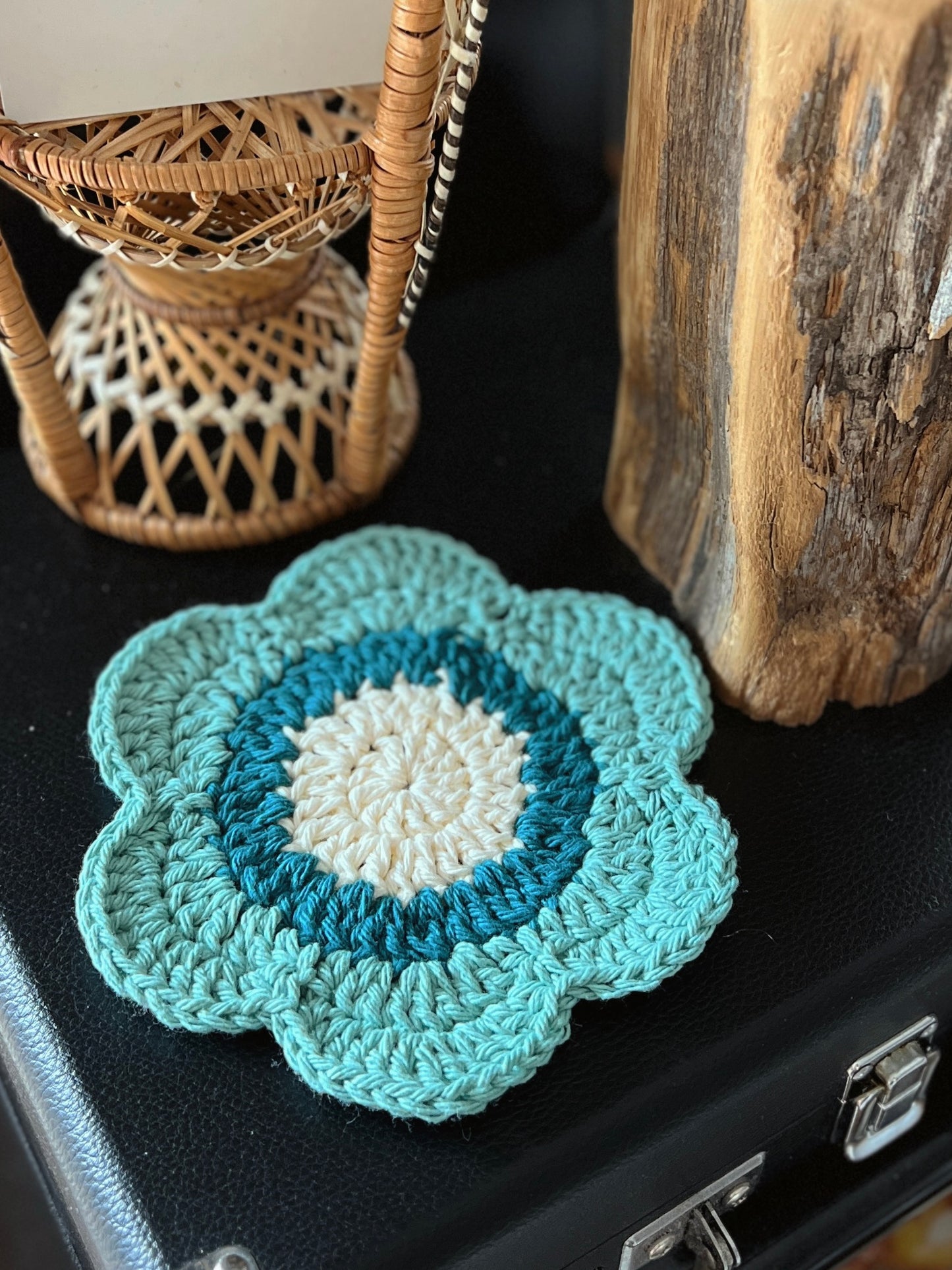 XL Flower Crochet Coaster (multiple colors)