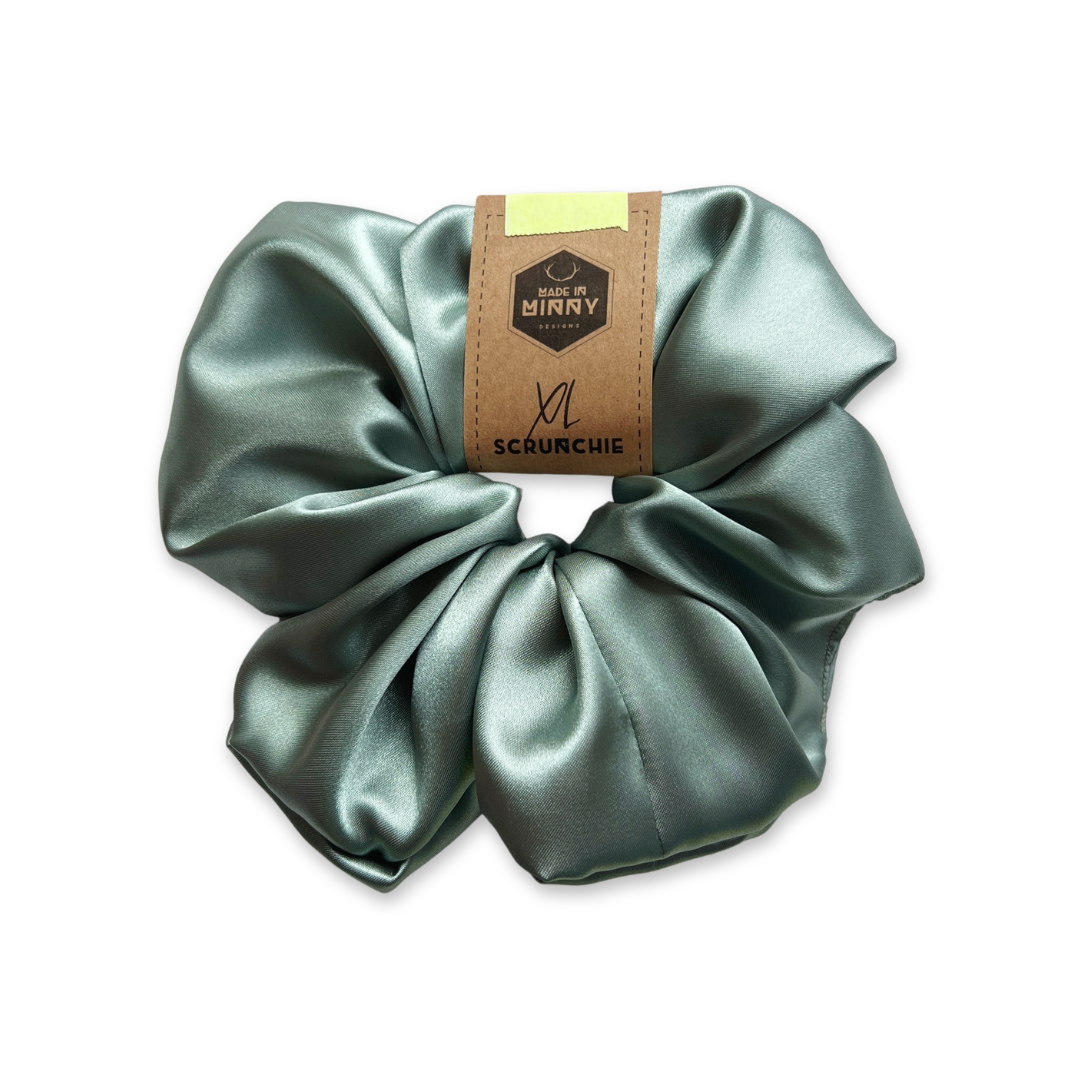 Sage Green Satin XL Scrunchie