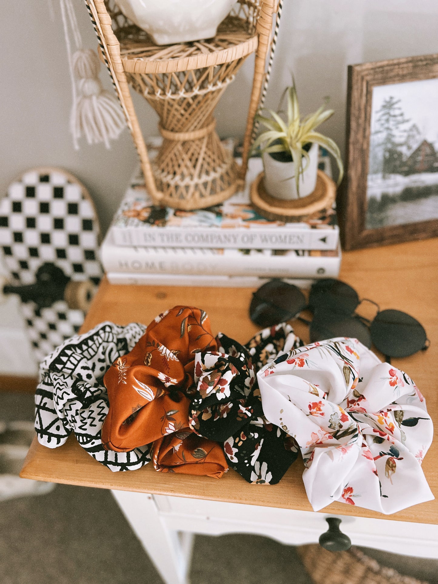 B&W Mudcloth Print XL Scrunchie