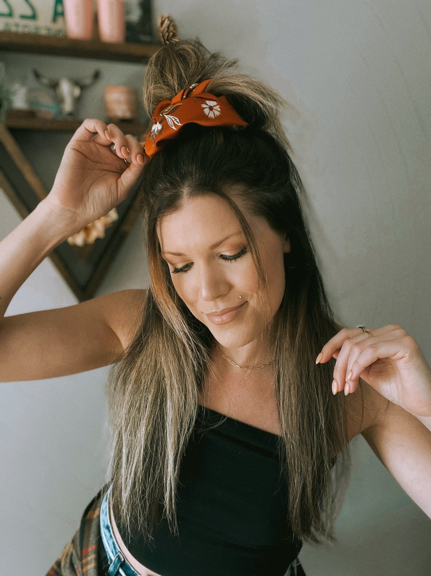 Burnt Orange Floral XL Scrunchie