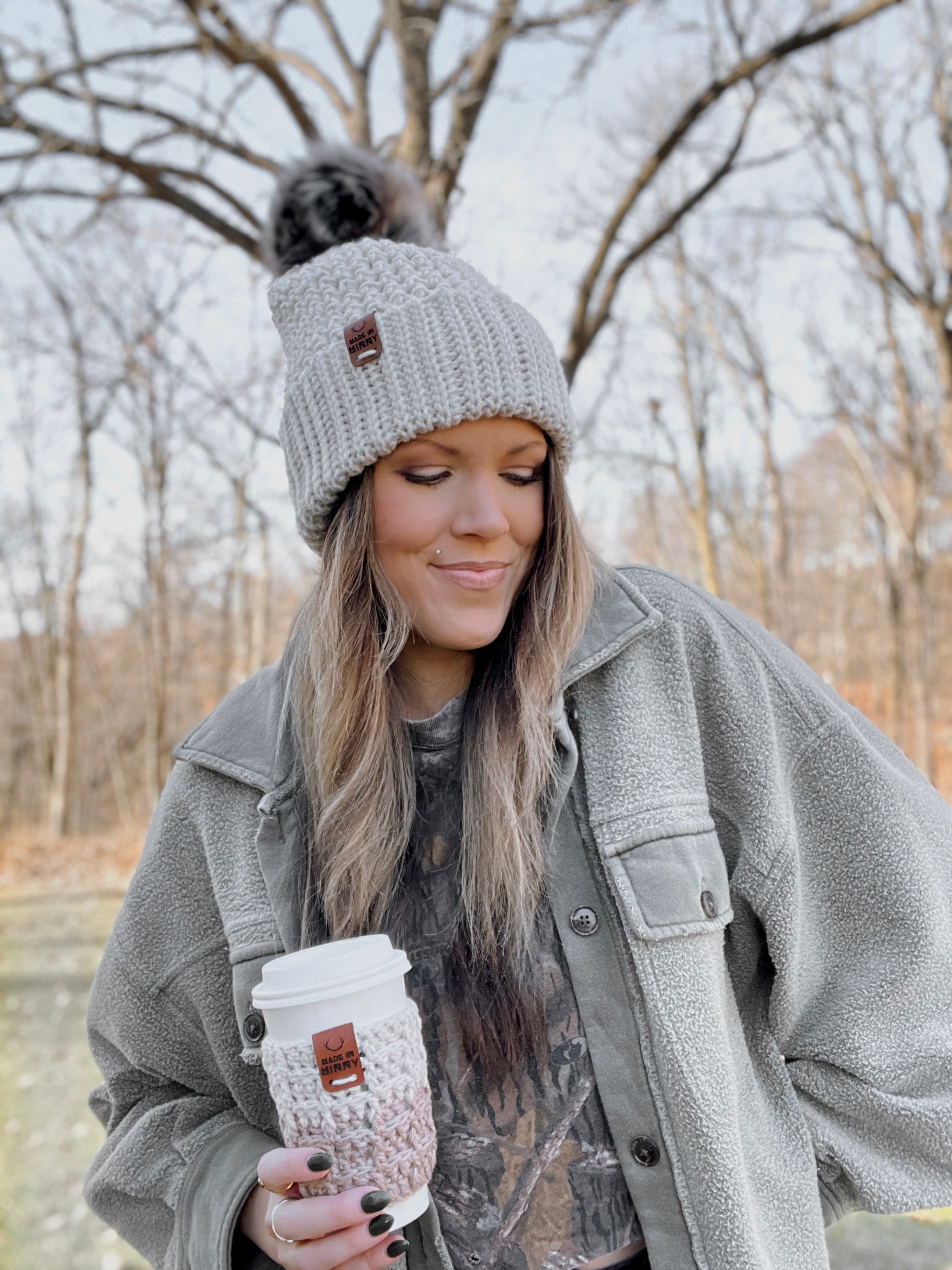 Made in Minny Chunky Thermal Fold Beanie Linen Beanies Handmade in Minnesota