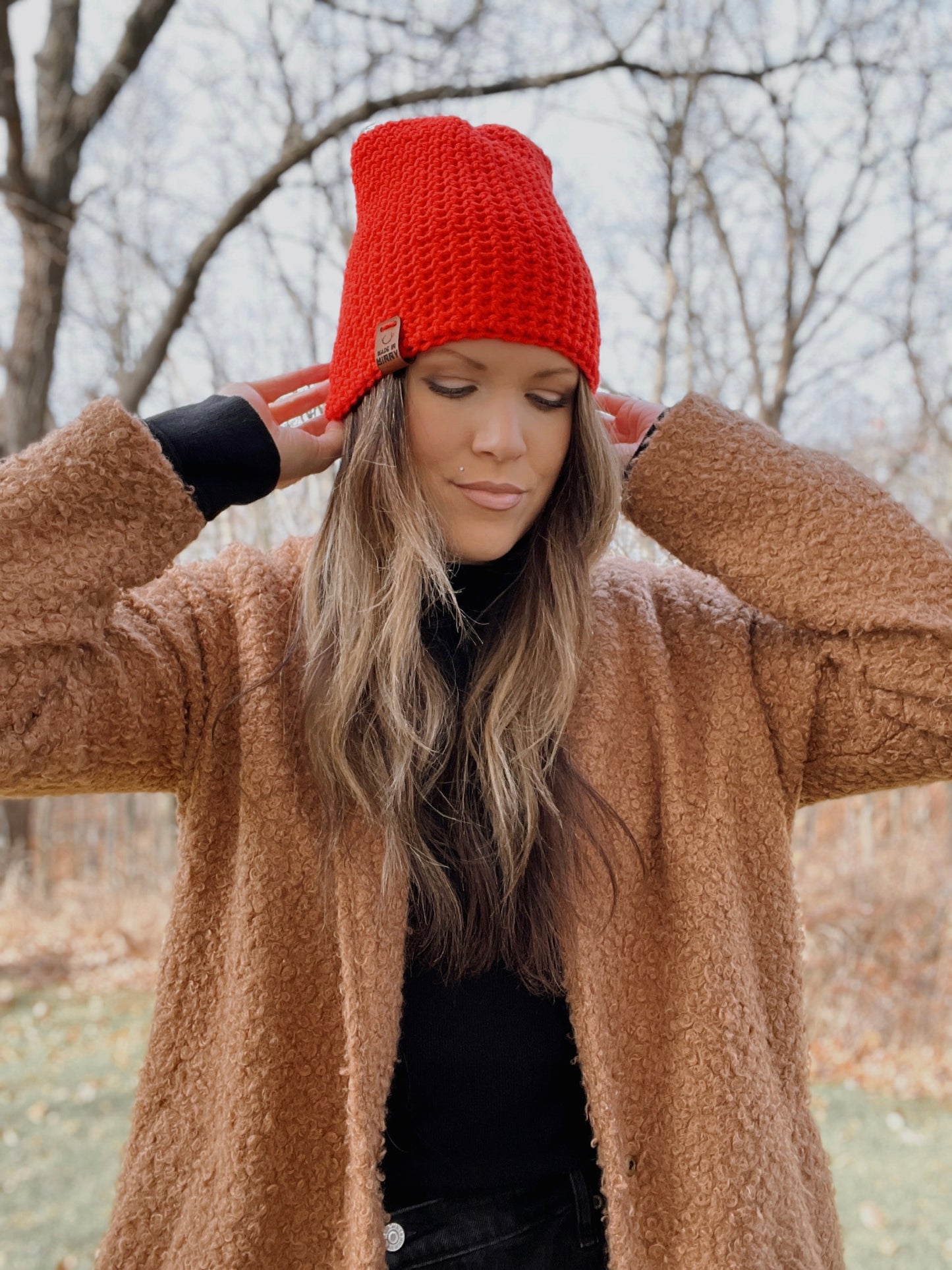 Minny Beanie | Bright Red