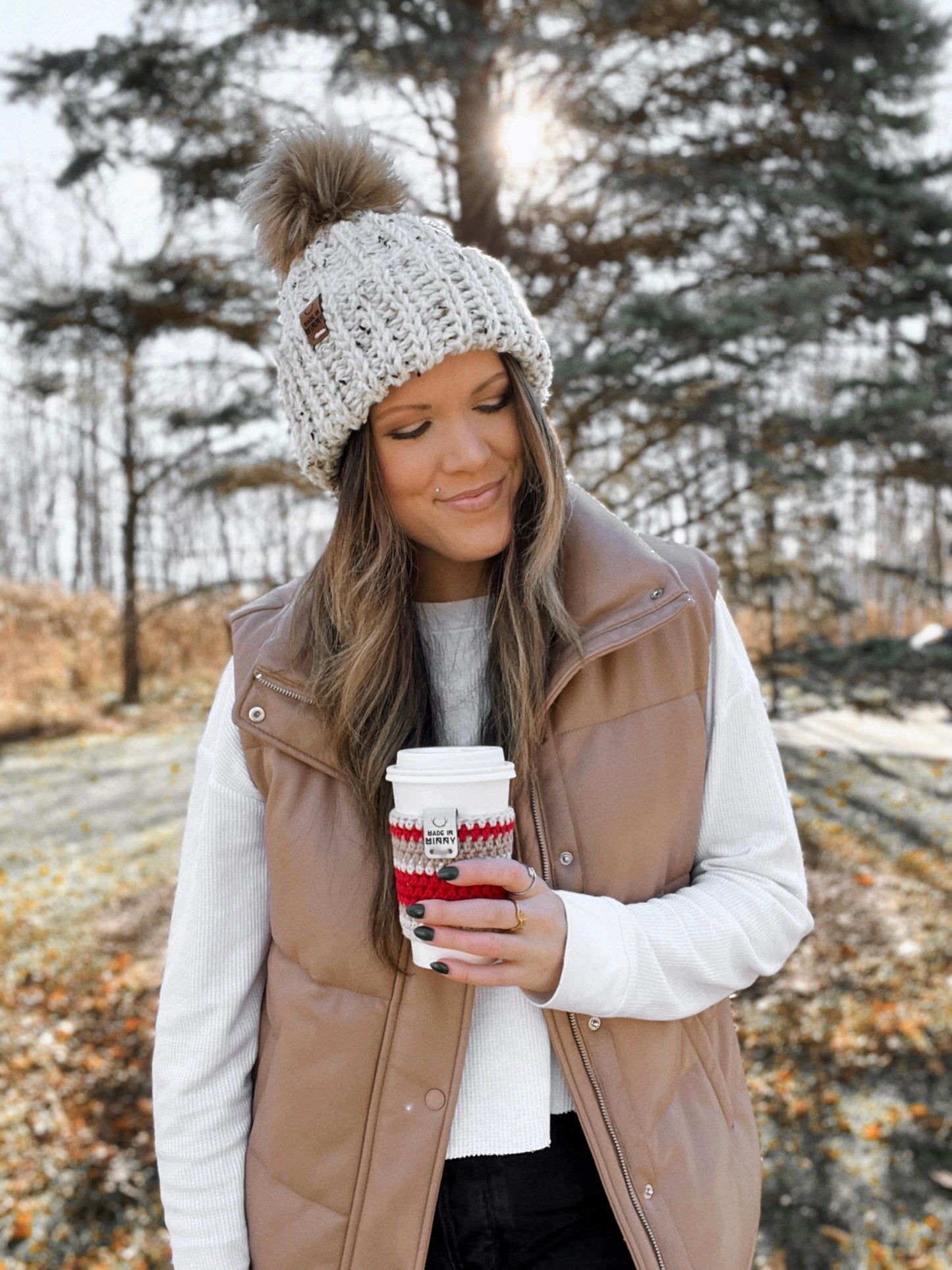 Chunky Dreamer Beanie | White Fleck