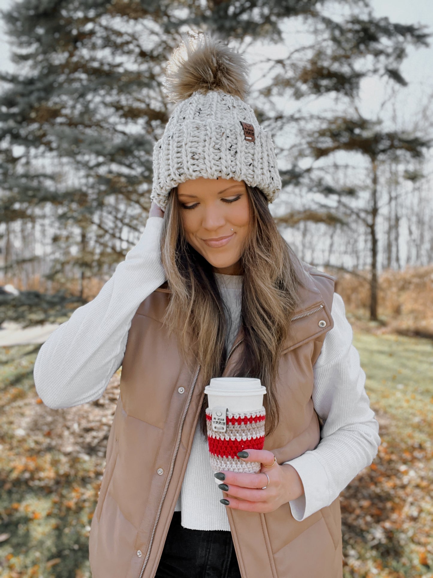 Chunky Dreamer Beanie | White Fleck
