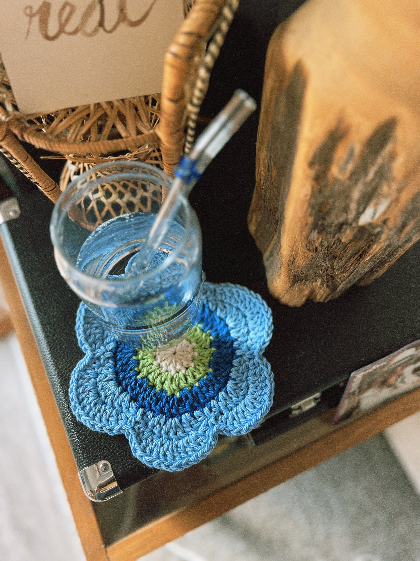 XL Flower Crochet Coaster (multiple colors)