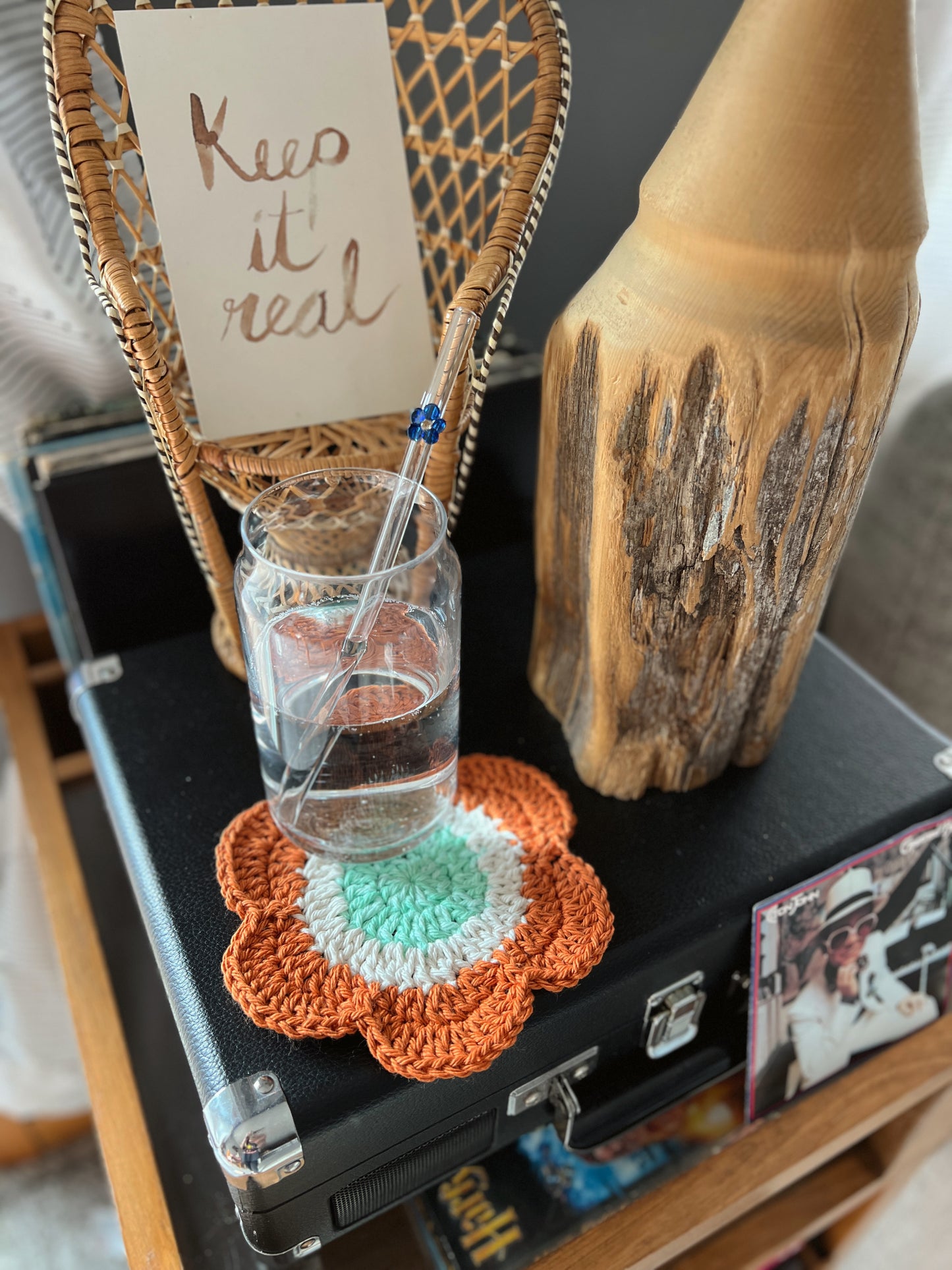 XL Flower Crochet Coaster (multiple colors)