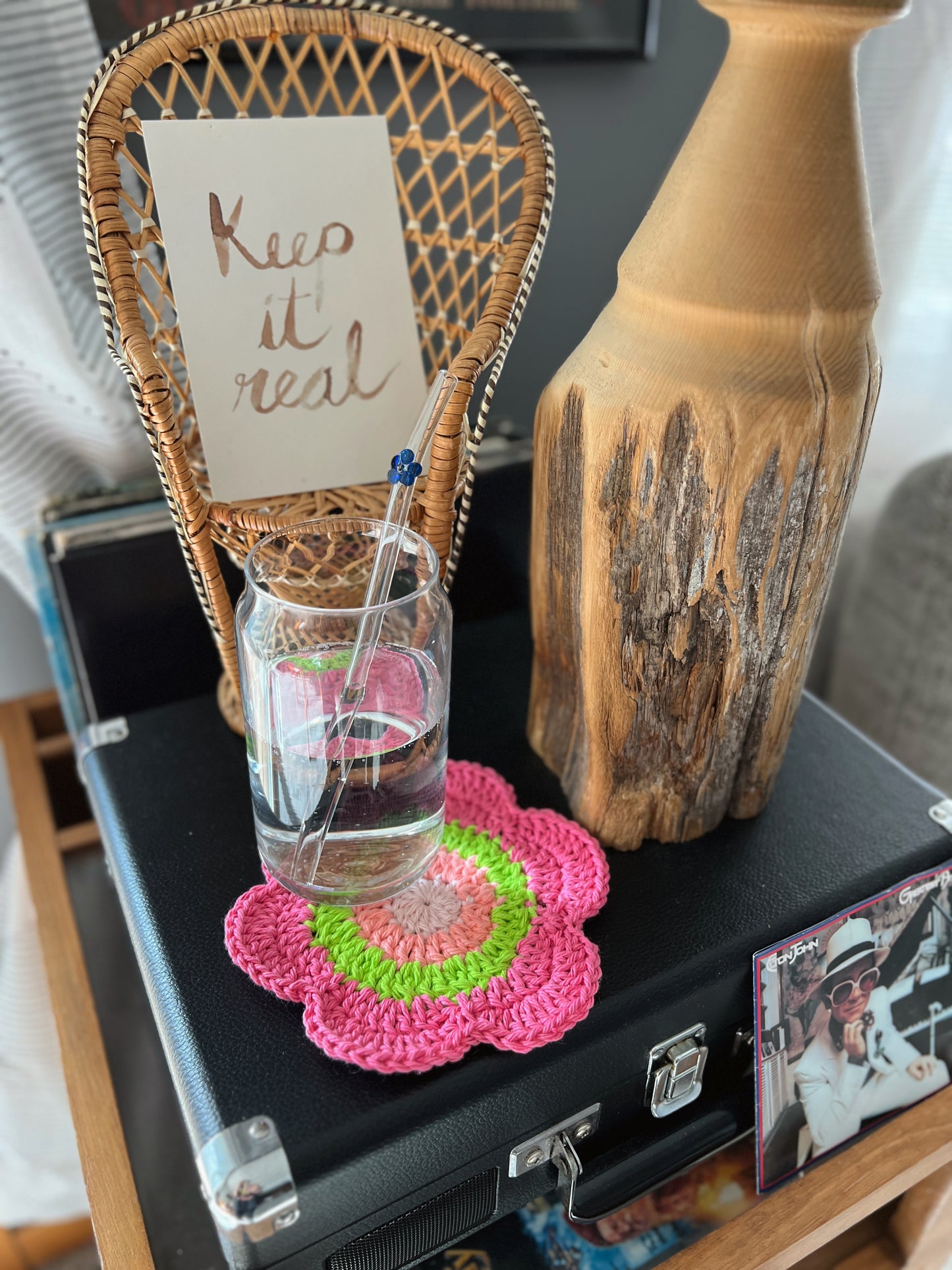 XL Flower Crochet Coaster (multiple colors)