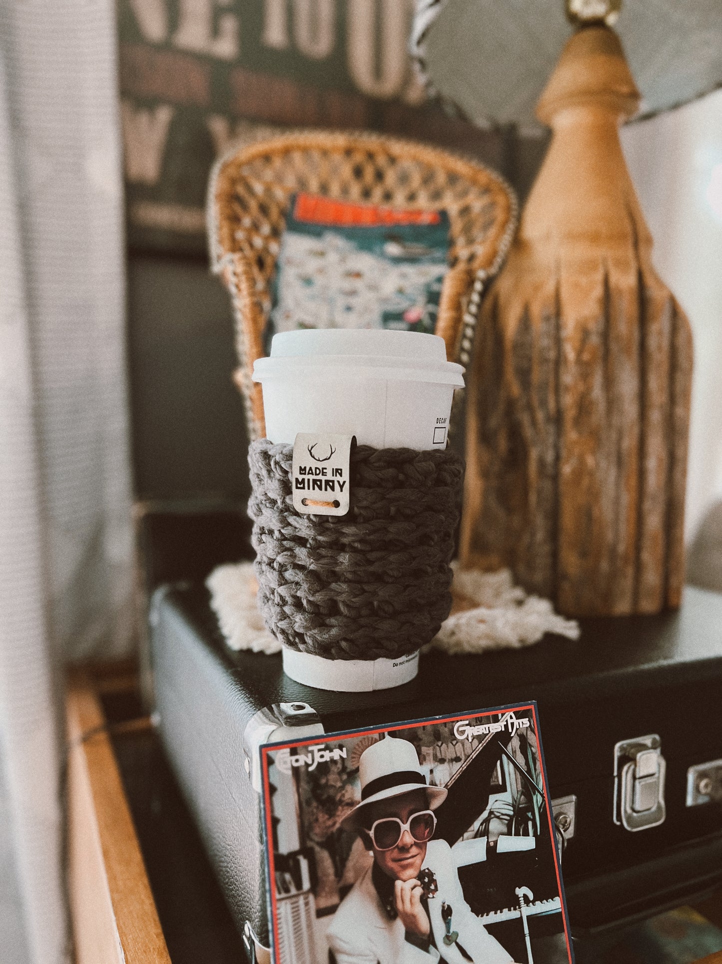Chunky Coffee Cup Sleeve | Charcoal