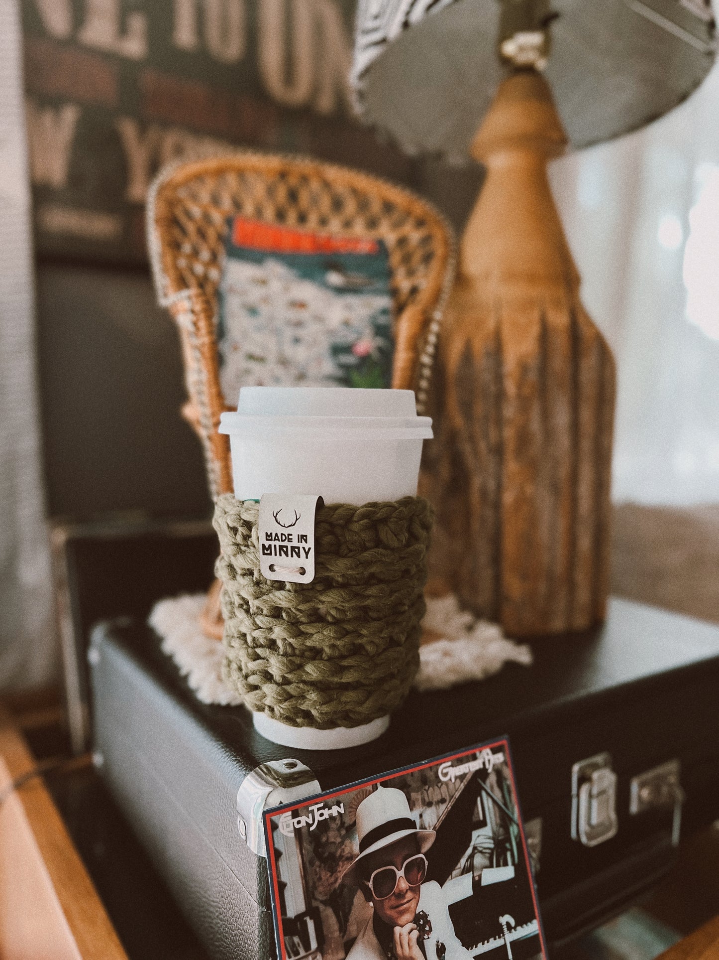 Chunky Coffee Cup Sleeve | Olive