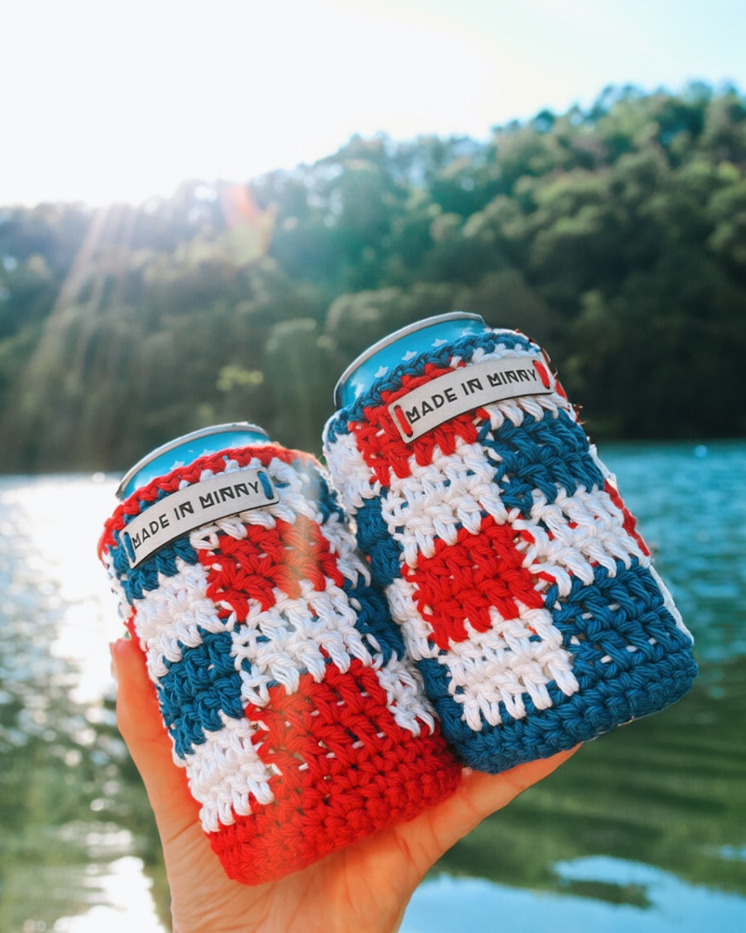 Red, White & Blue Check Can Coozies (limited edition)