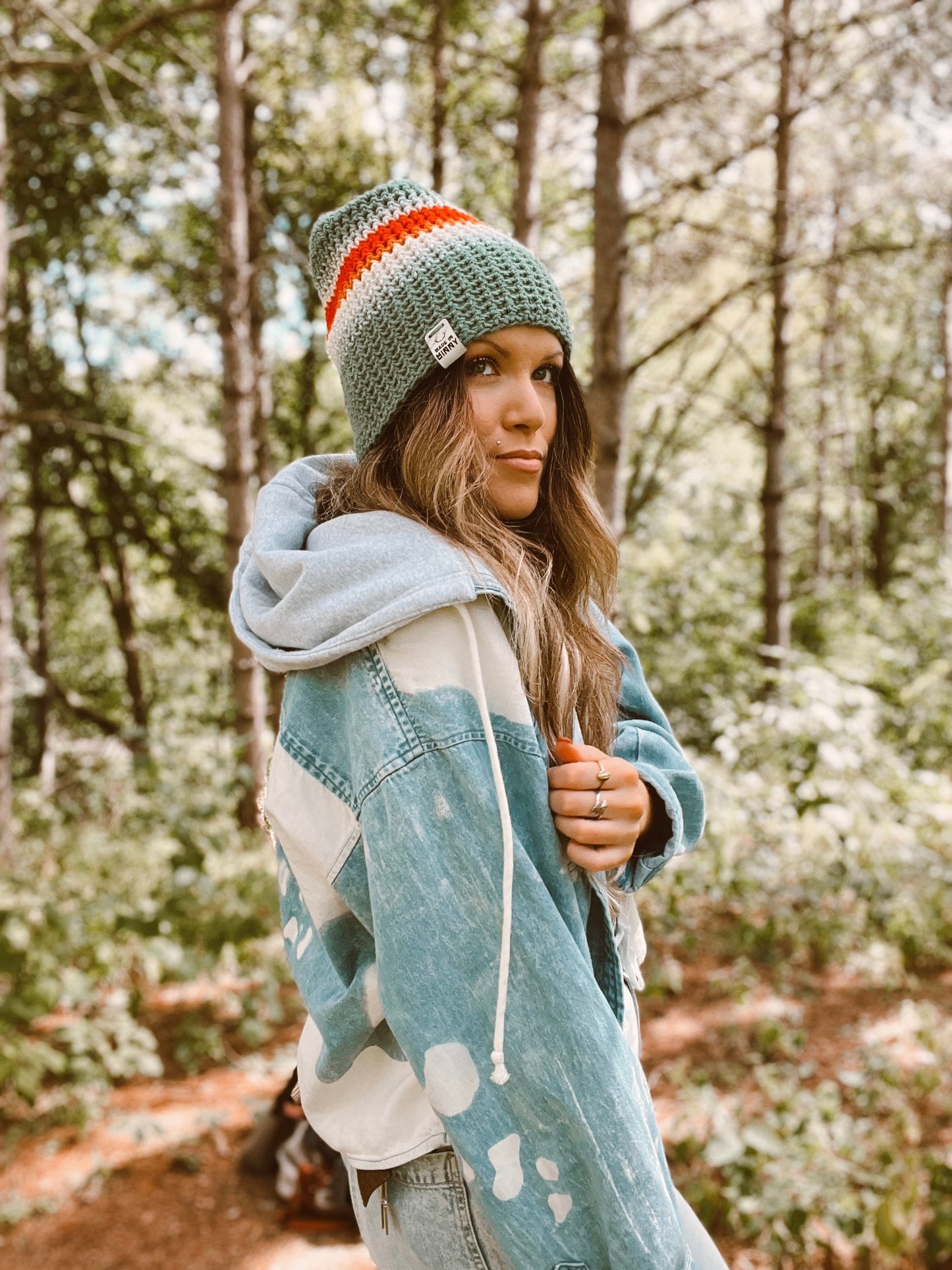 Minny Beanie | Retro Stripe Teal