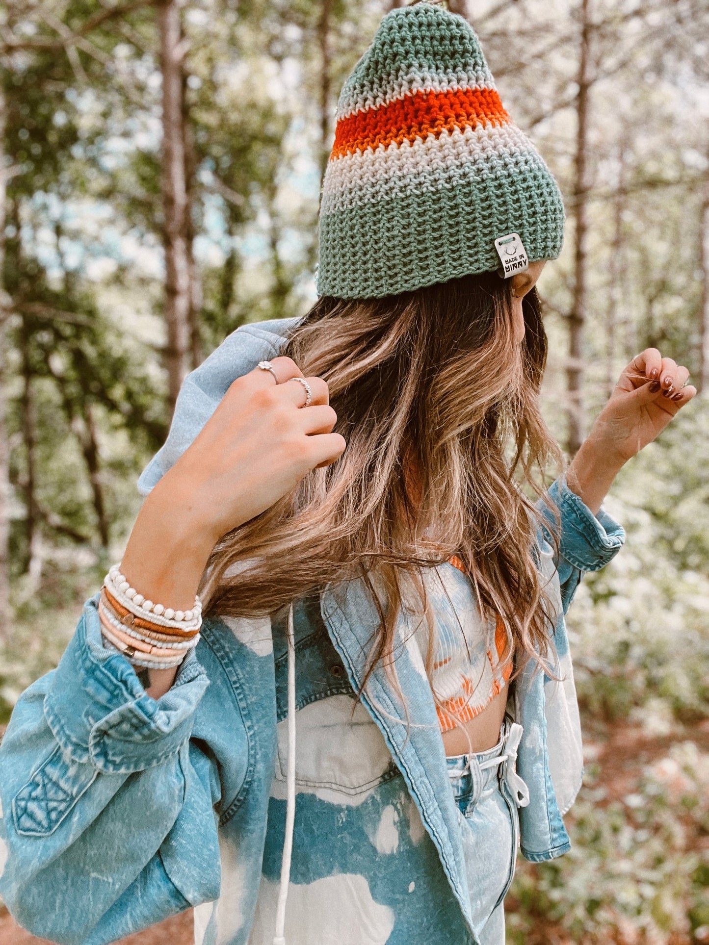 Minny Beanie | Retro Stripe Teal