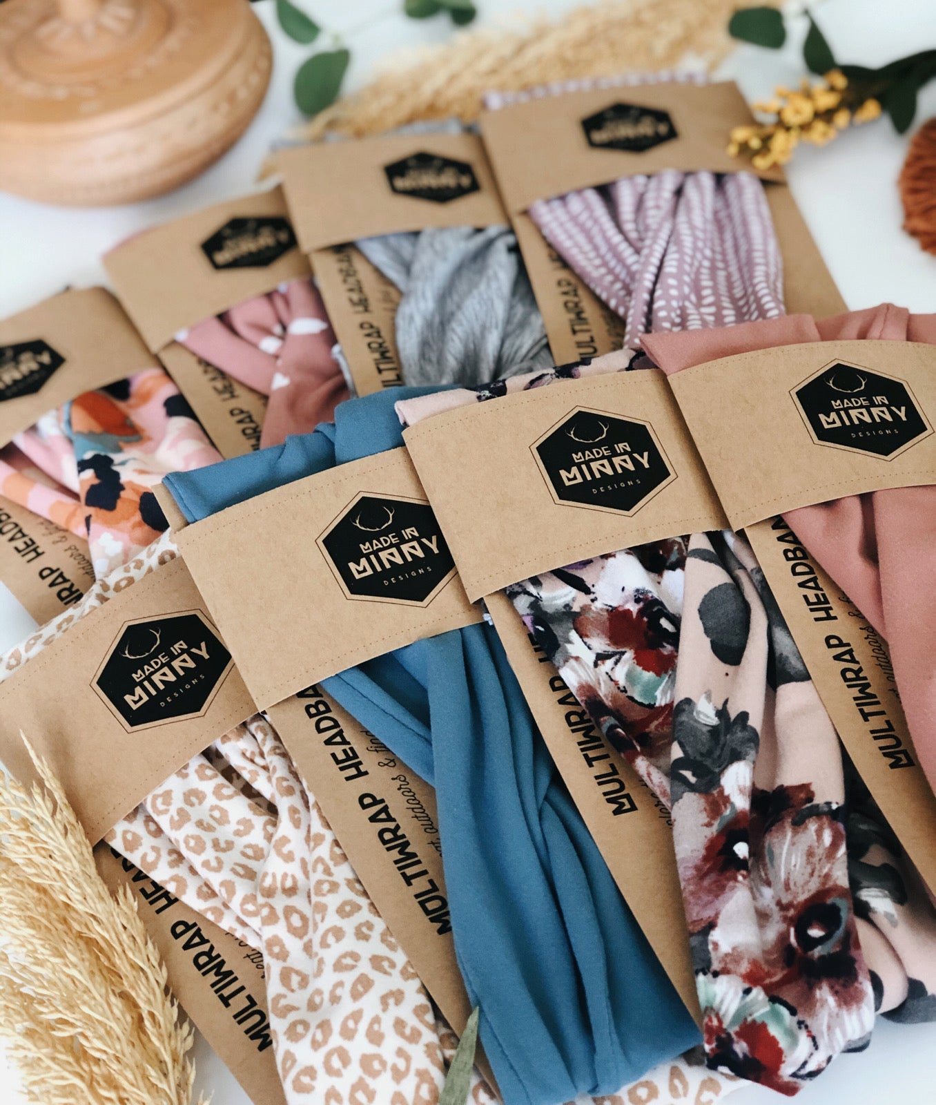 Multiwrap Headband | Mauve & White Print