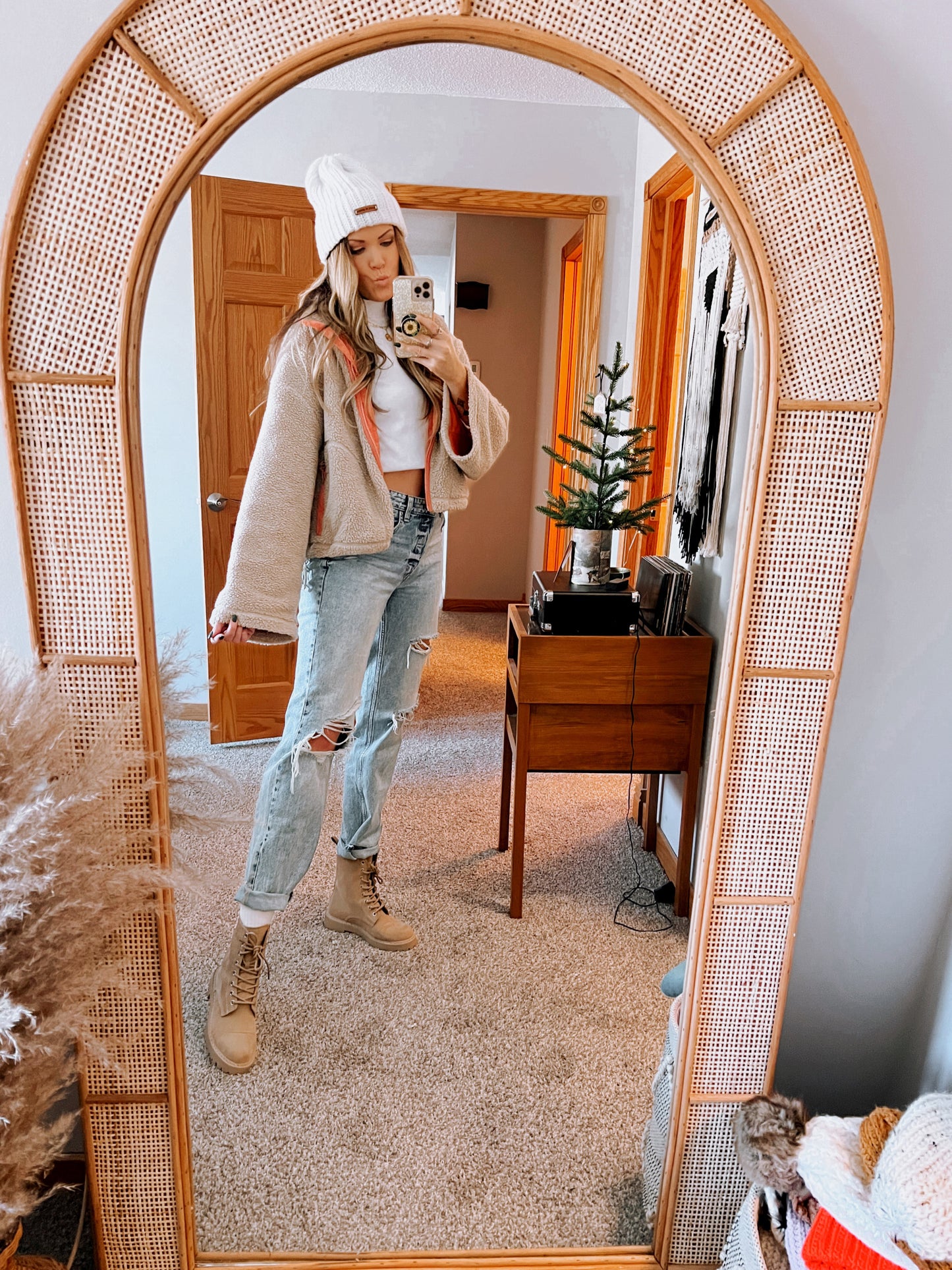 Double Brim Beanie | Antique White