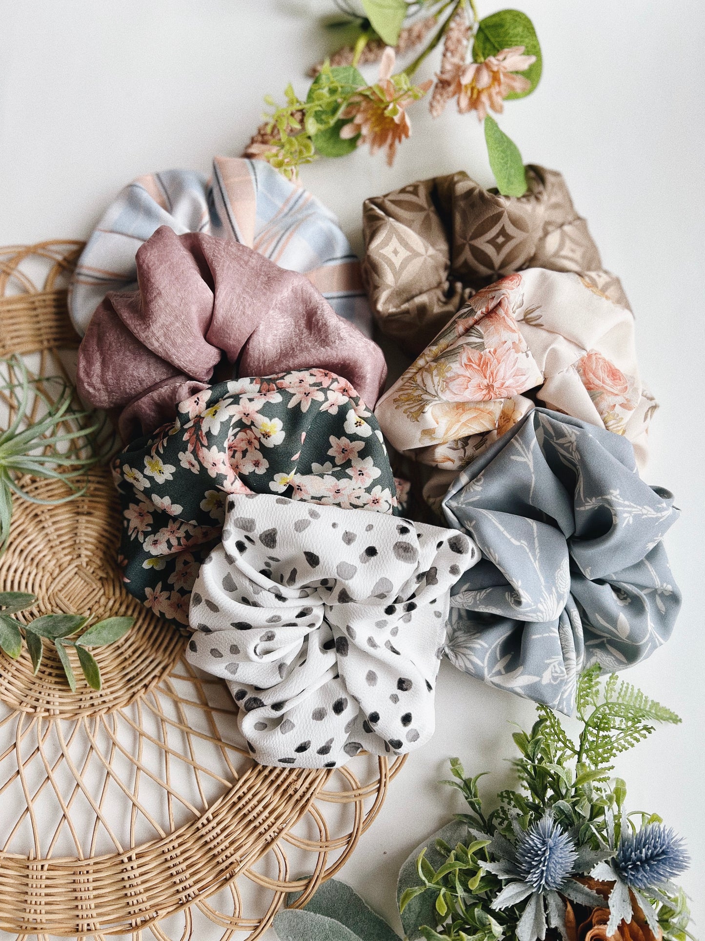 Light Blue Floral XL Scrunchie