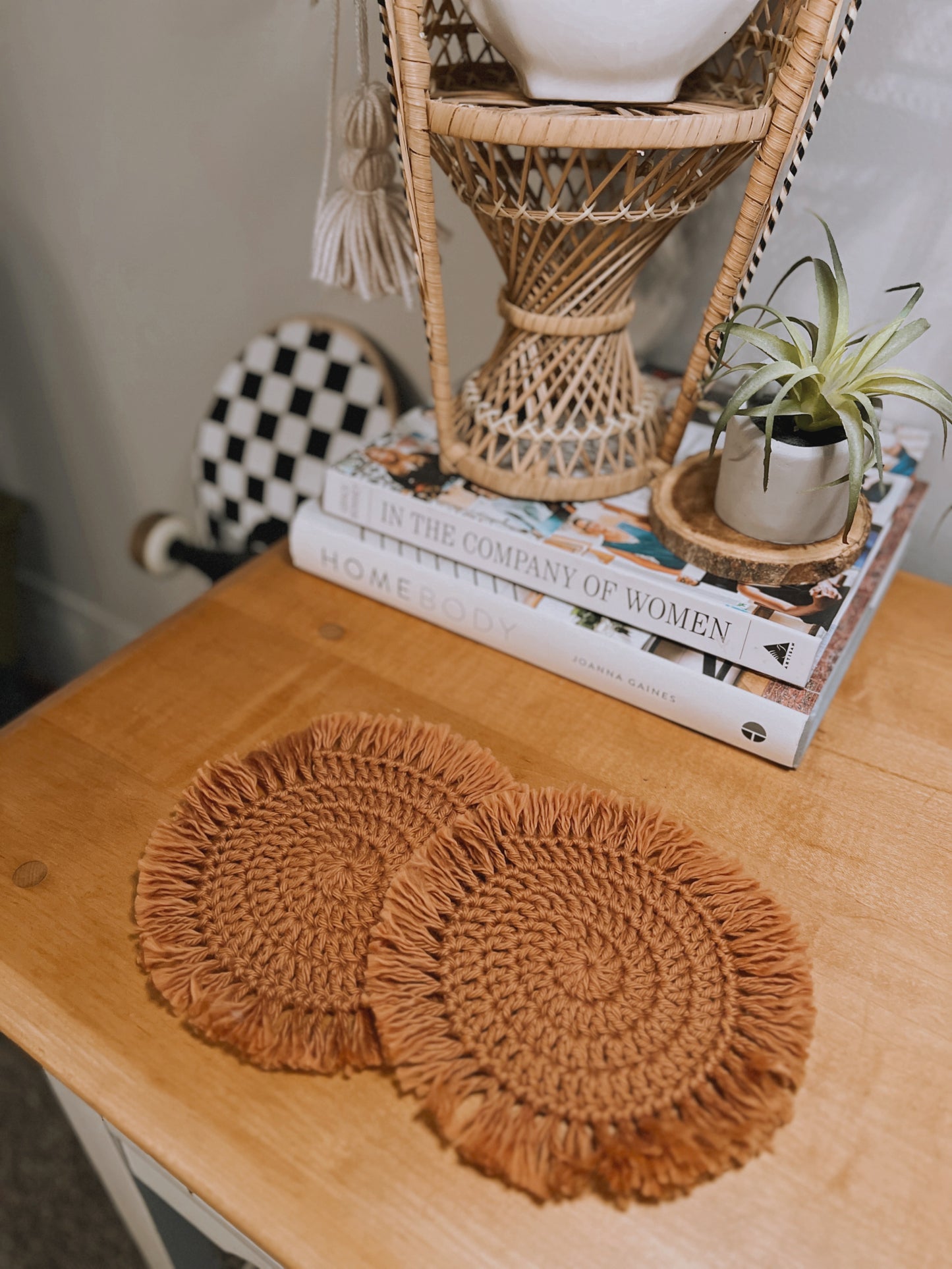 Boho Fringe Coasters | Antique Gold (set of 2)