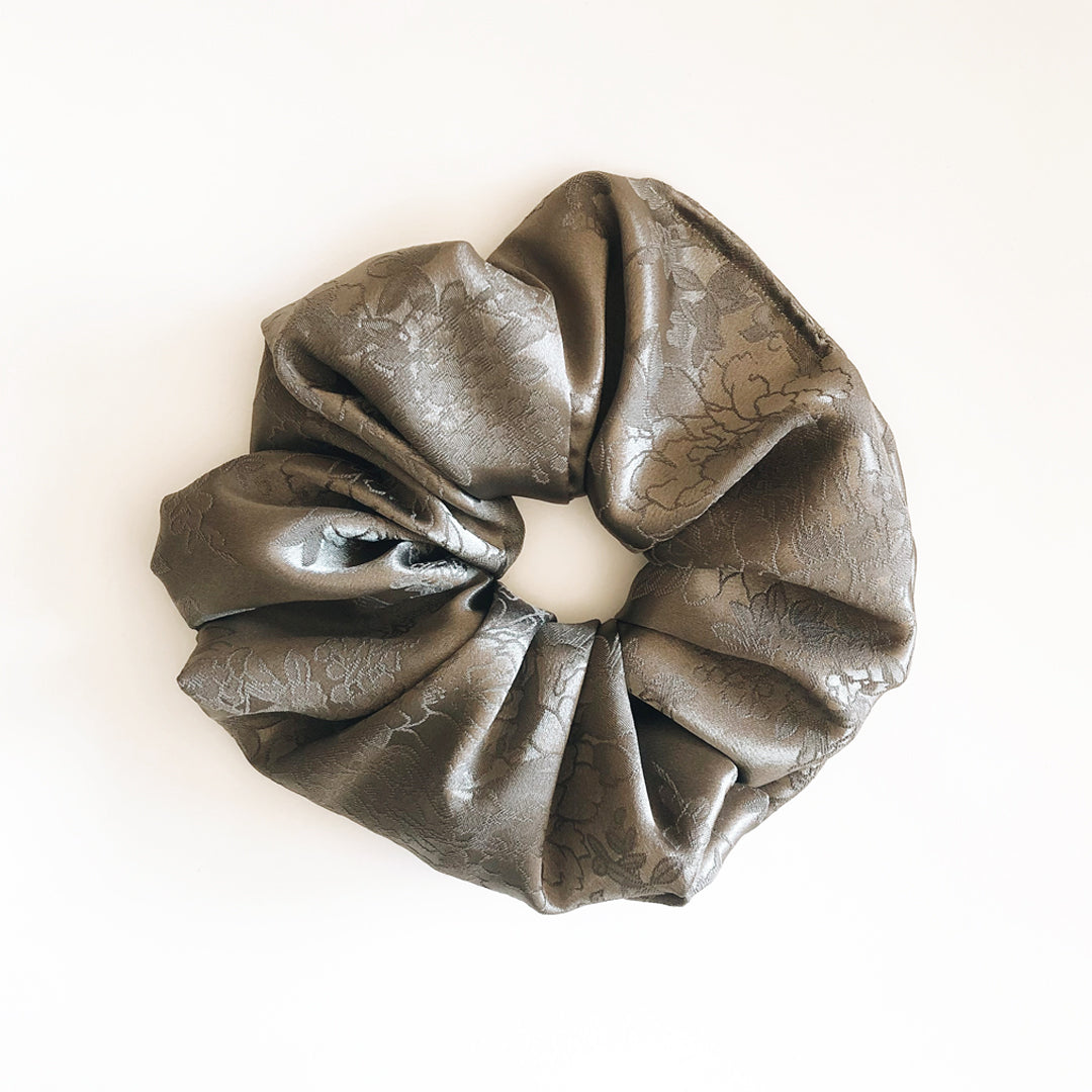 Olive Silky Floral XL Scrunchie