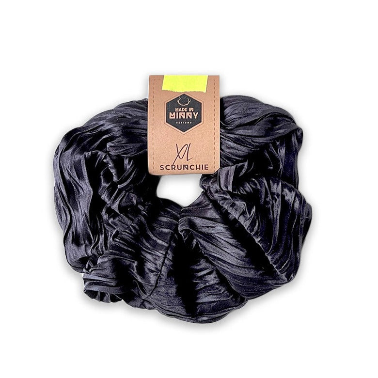 Black Crinkle XL Scrunchie