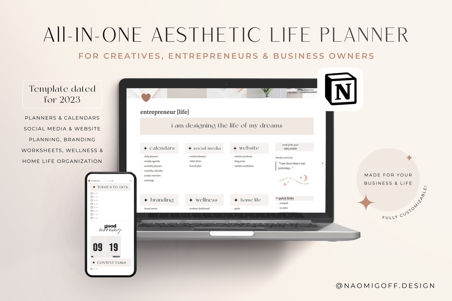 Digital Planner for Creatives | Notion All-in-One Aesthetic Template