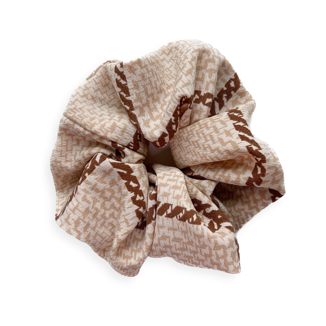 Plaid & Beige XL Scrunchie