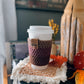 Coffee Cup Sleeve | Walnut, Burgundy, Brown Stripe