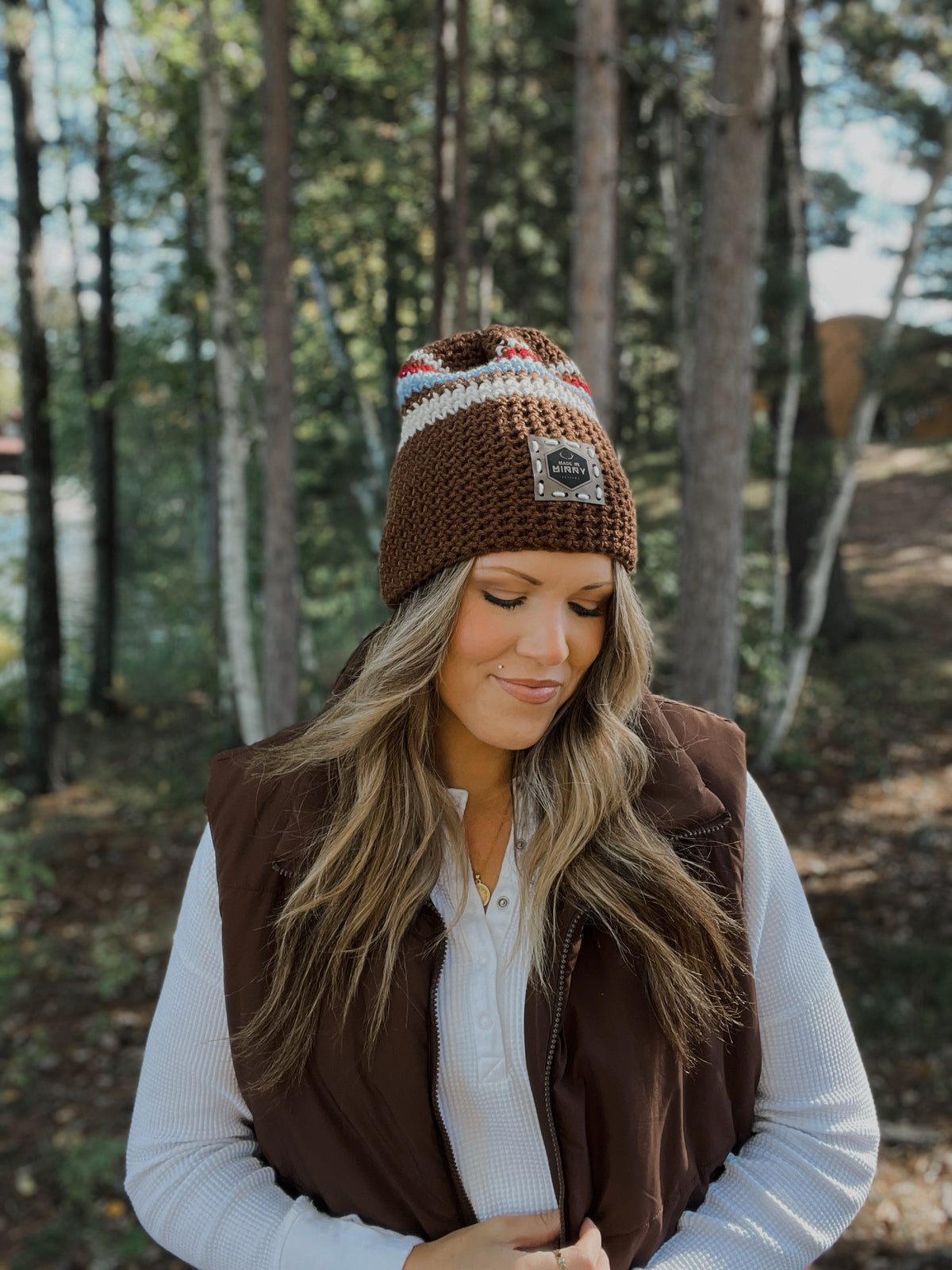 Minny Beanie | Brown Multi Stripe