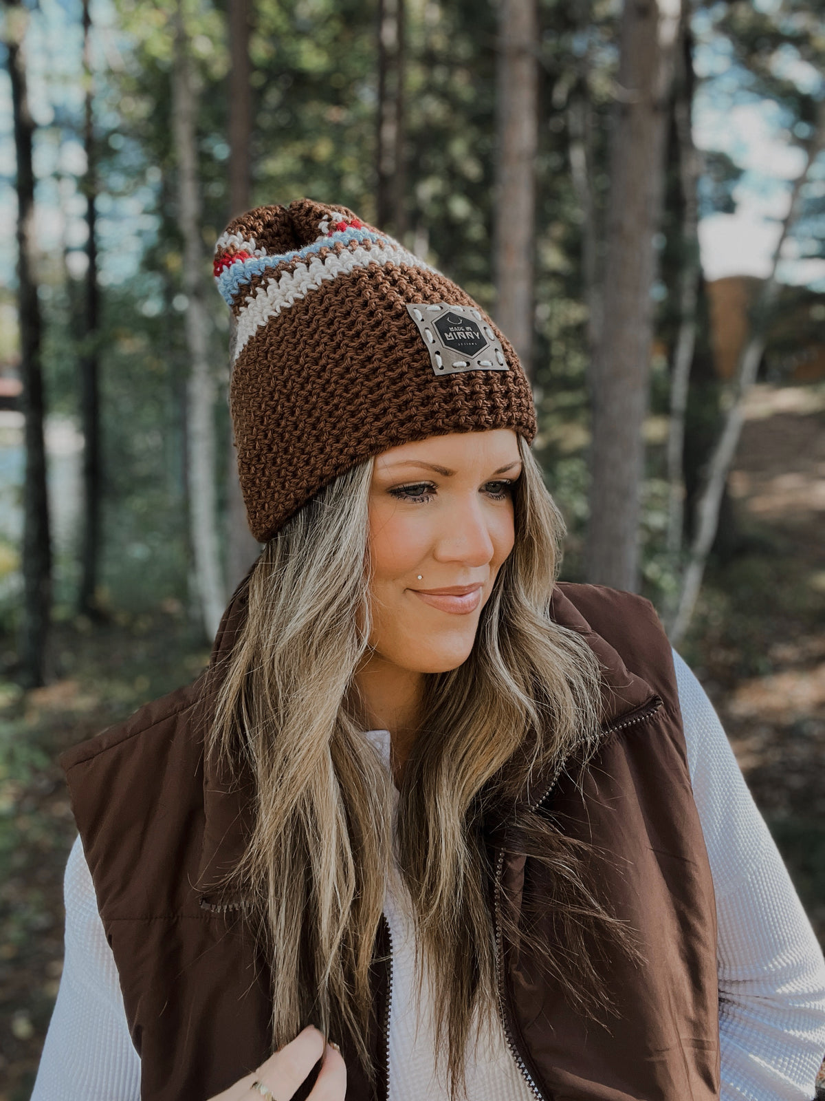 Minny Beanie | Brown Multi Stripe