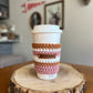 Coffee Cup Sleeve | Pink & Antique Gold