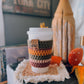 Coffee Cup Sleeve | Olive, Orange, Burgundy Stripe