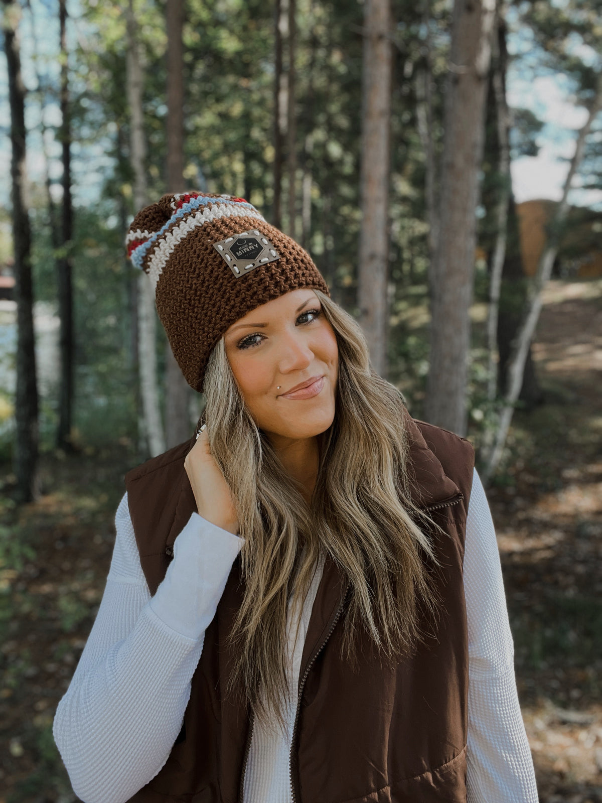 Minny Beanie | Brown Multi Stripe