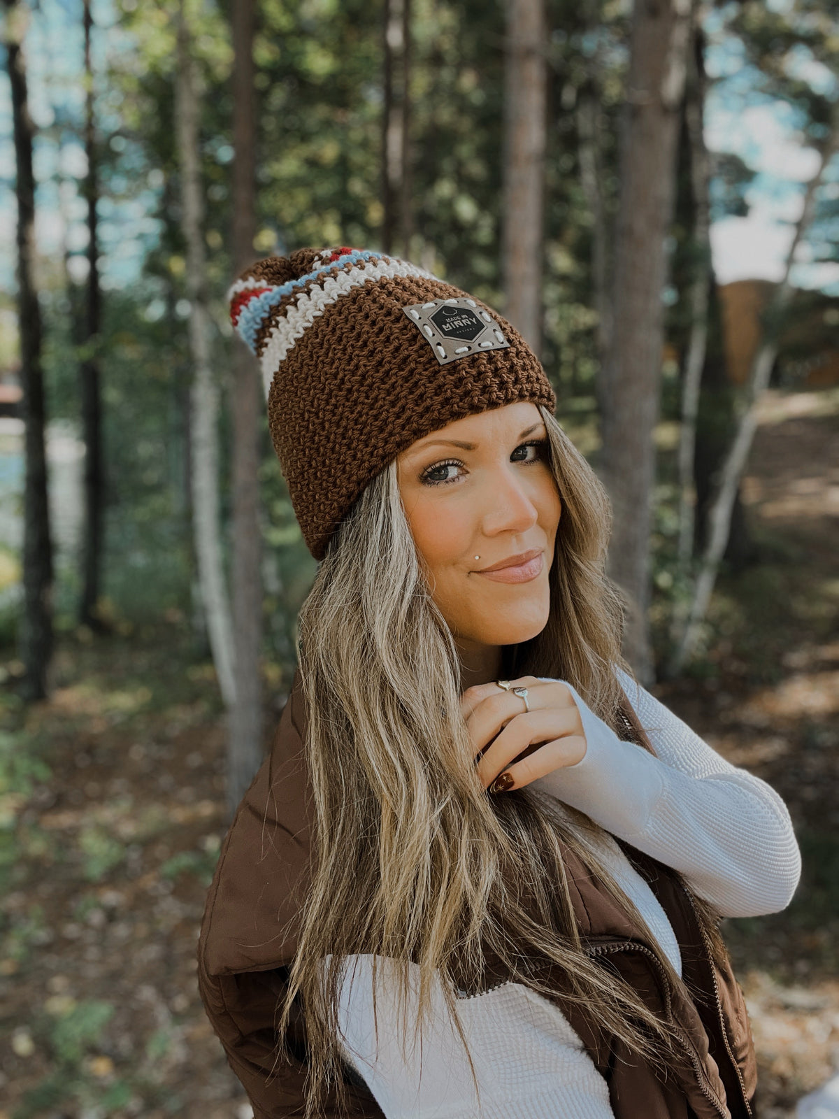 Minny Beanie | Brown Multi Stripe