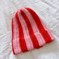 Double Brim Beanie | Stripey Pink & Red