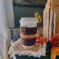 Coffee Cup Sleeve | Brown & Orange Stripe