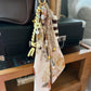 Scarf & Bead Layered Bag Charm | Yellow & Brown - Gold
