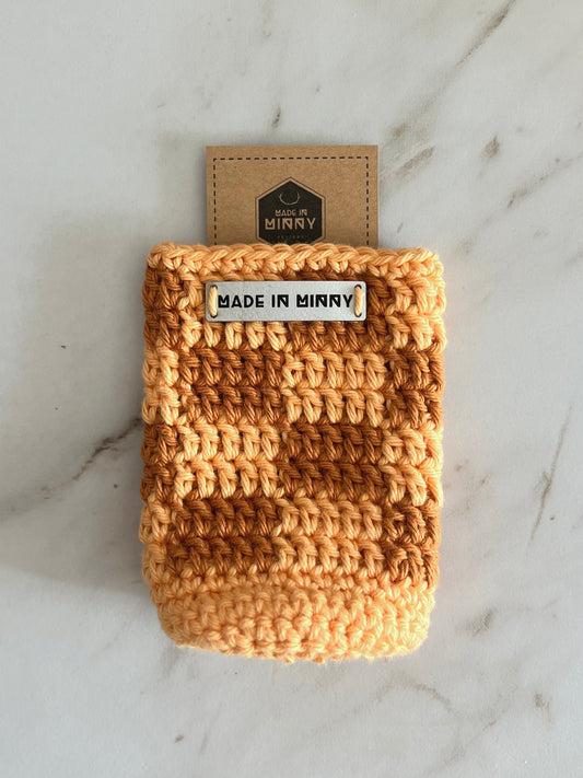 Check Can Coozie (Antique Gold & Apricot)