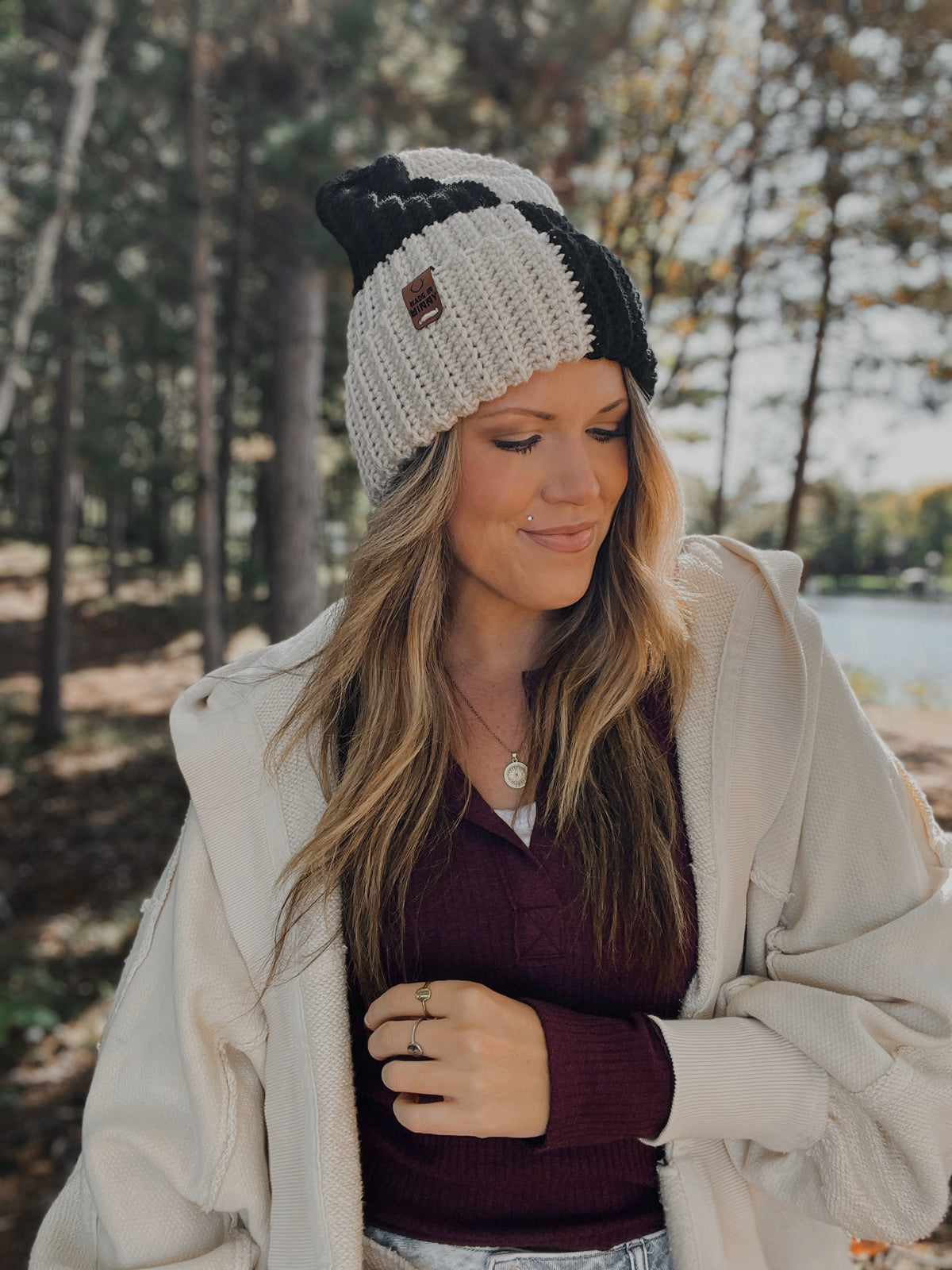 Cloudfold Classic Beanie | Black & Linen Colorblock