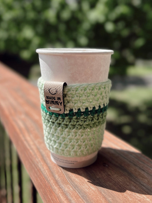 Coffee Cup Sleeve | Summer Stripe | Green Ombré
