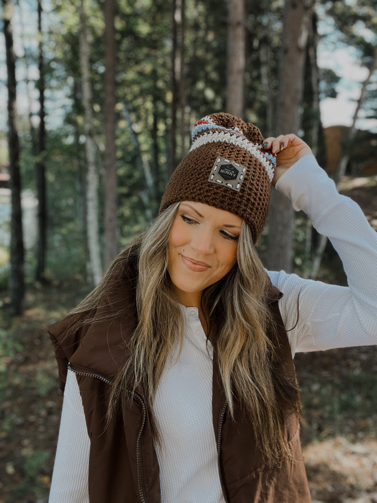 Minny Beanie | Brown Multi Stripe