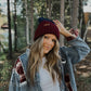 Cloudfold Classic Beanie | Burgundy & Navy Colorblock