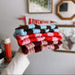 Double Brim Beanie | Stripey Baby Blue & Brown