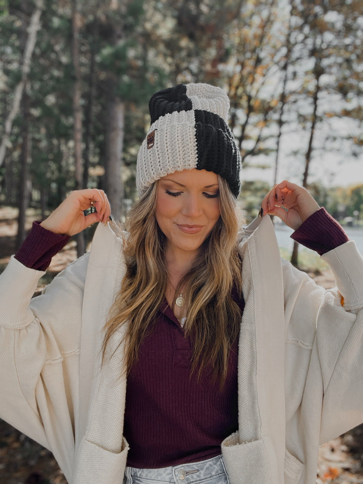 Cloudfold Classic Beanie | Black & Linen Colorblock