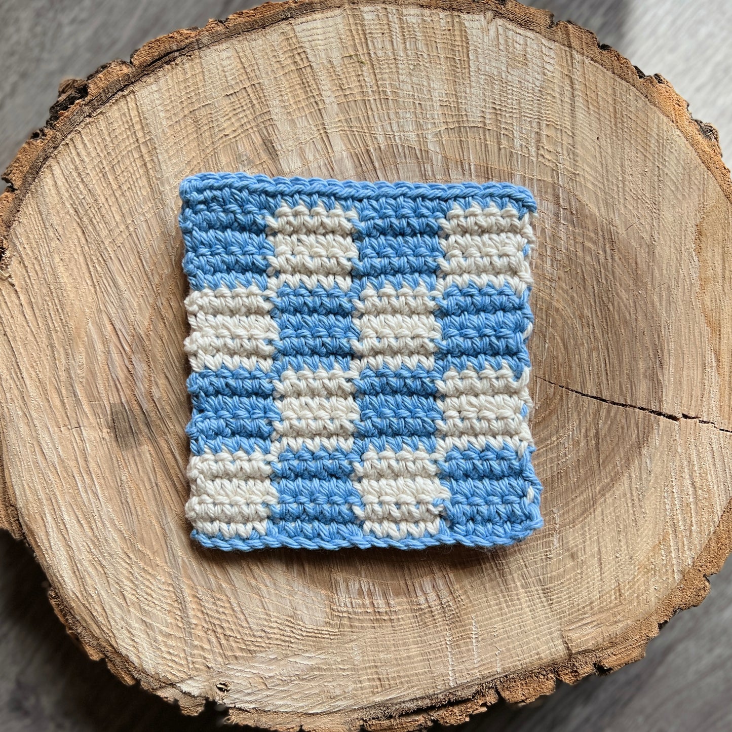 XL Check Crochet Coaster (multiple colors)