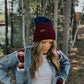 Cloudfold Classic Beanie | Burgundy & Navy Colorblock
