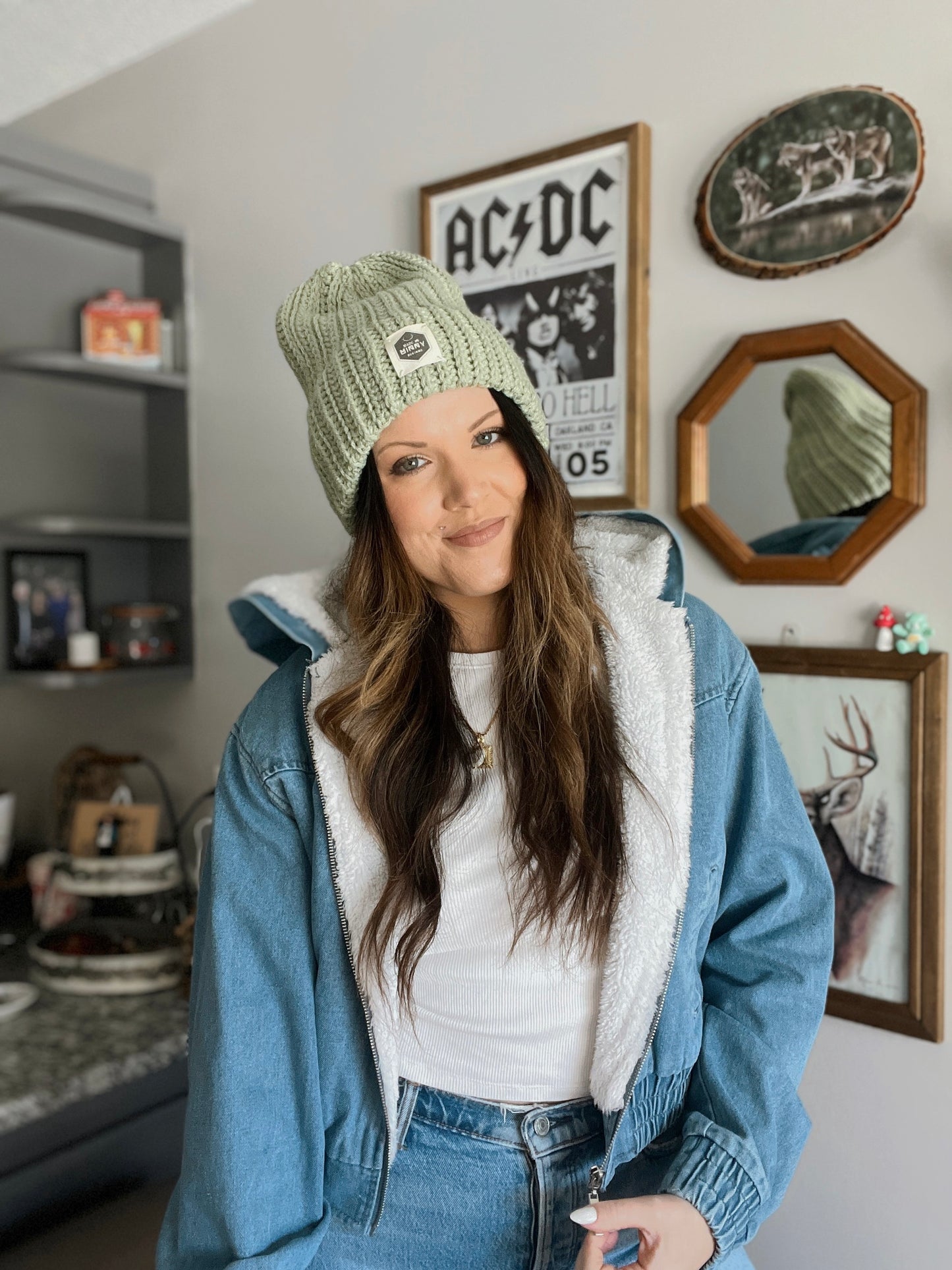 Double Brim Beanie | Sage Green