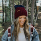 Cloudfold Classic Beanie | Burgundy & Navy Colorblock