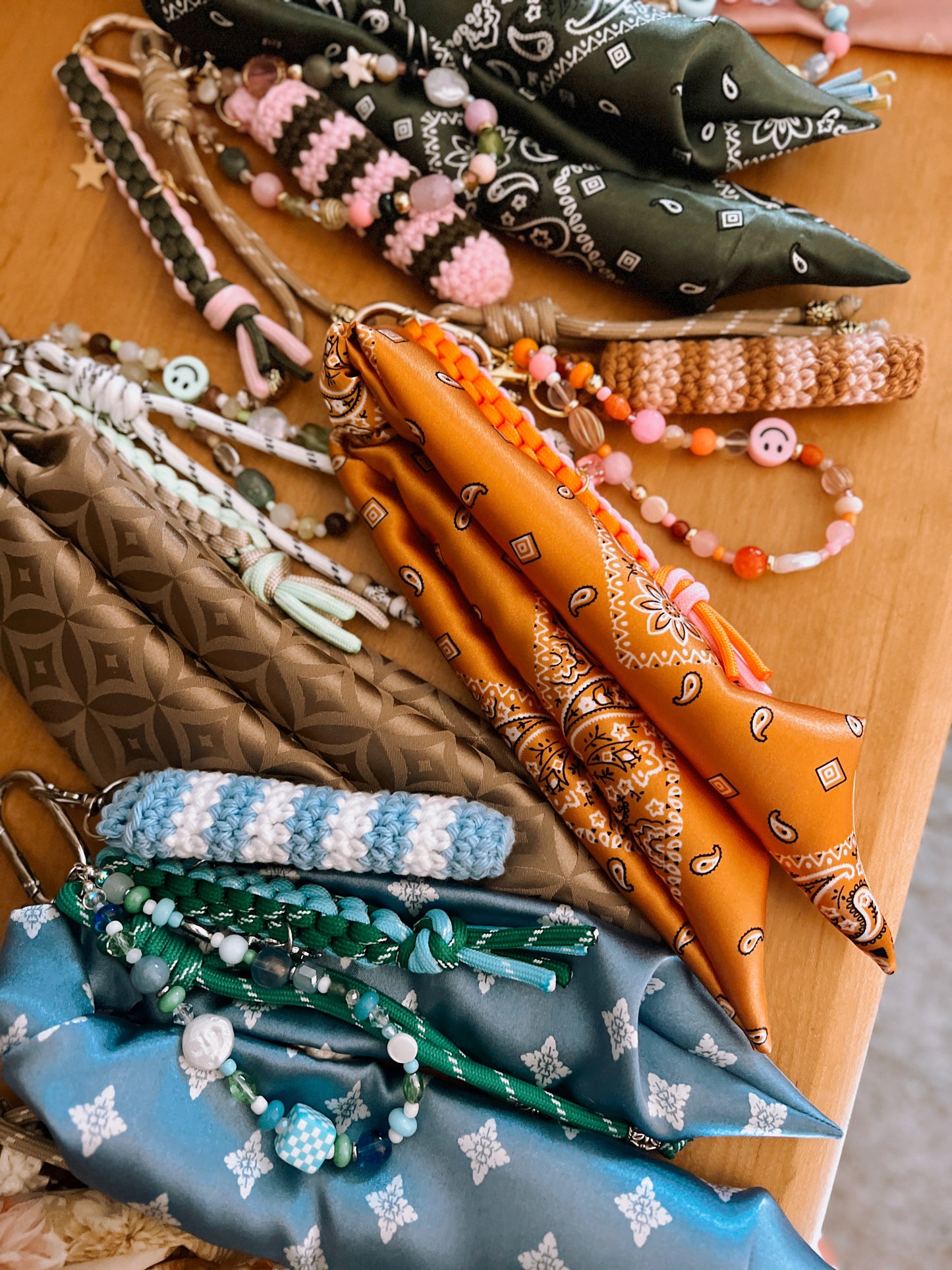 Scarf & Bead Layered Bag Charm | CUSTOM